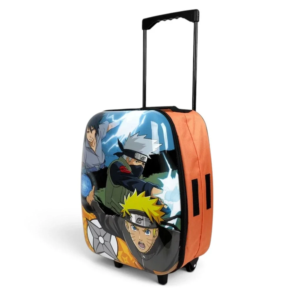 Bioworld Naruto Collapsible Roller Travel Suitcase Rolling Hardshell Bag NEW
